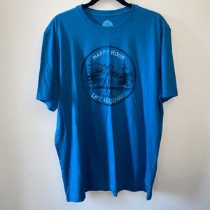 New Condition Life Is Good "Happy Hour"  Going fishing graphic T Shirt